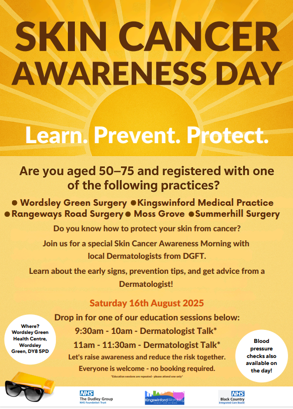 Skin Cancer Awareness Day - Kingswinford and Wordsley PCN